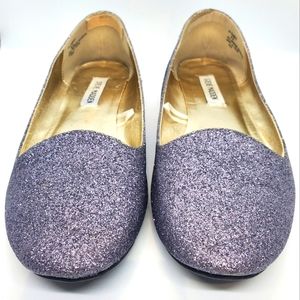 Purple glittery flats
